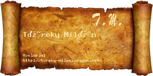 Töreky Milán névjegykártya