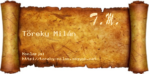 Töreky Milán névjegykártya